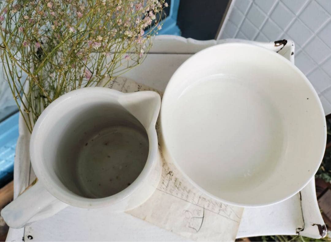 フランス　アンティーク　サルグミンヌ　ピッチャー　ボウル　ピシェ　蚤の市