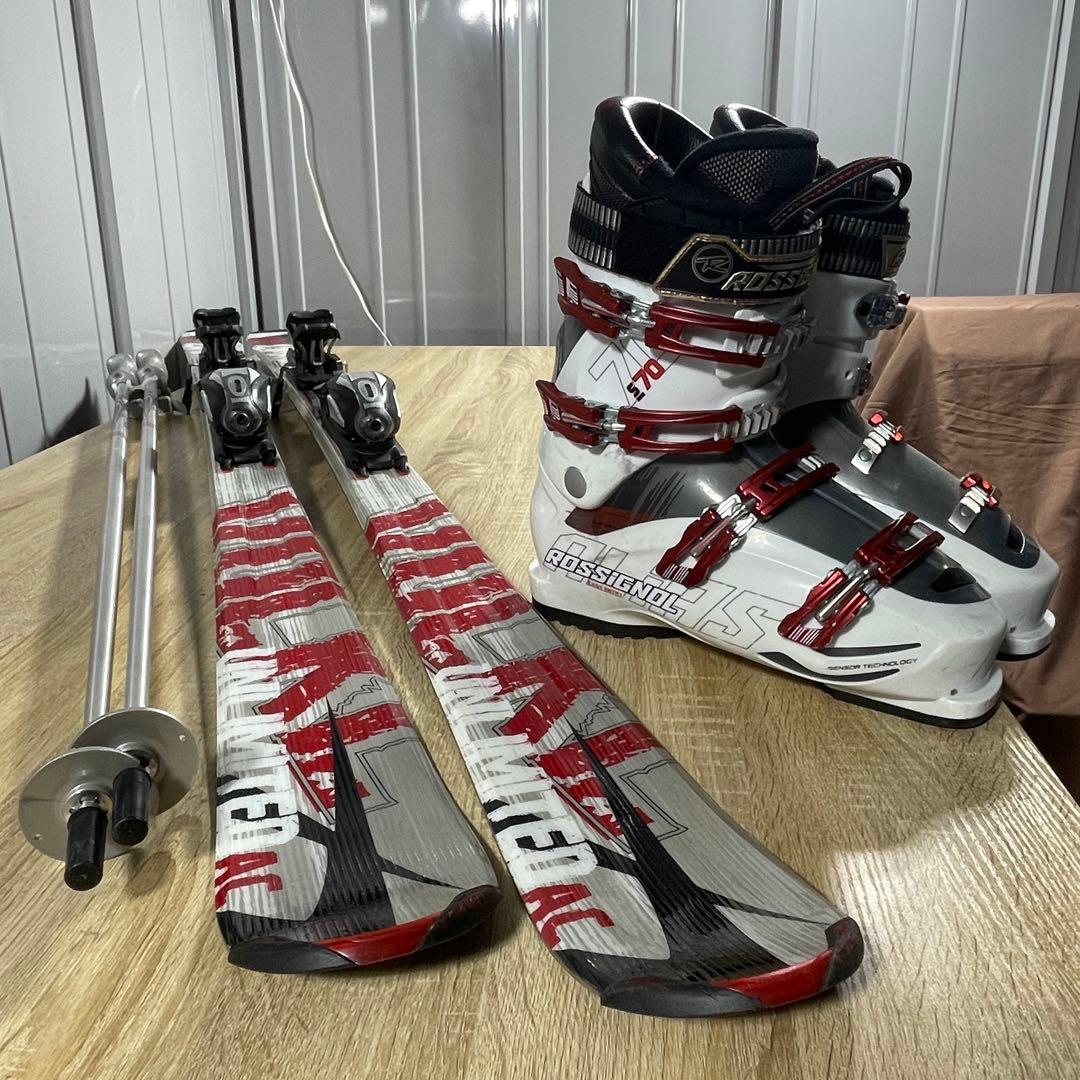 VOLKL163cm ROSSIGNOL27.5cmストック120cmフルセット