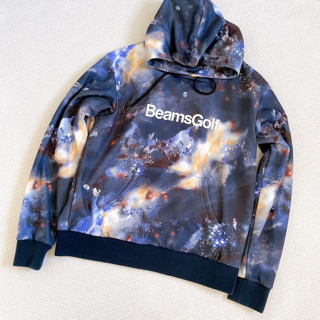 BEAMSGOLF ビームスゴルフ　宇宙プリントスウェットパーカー　L