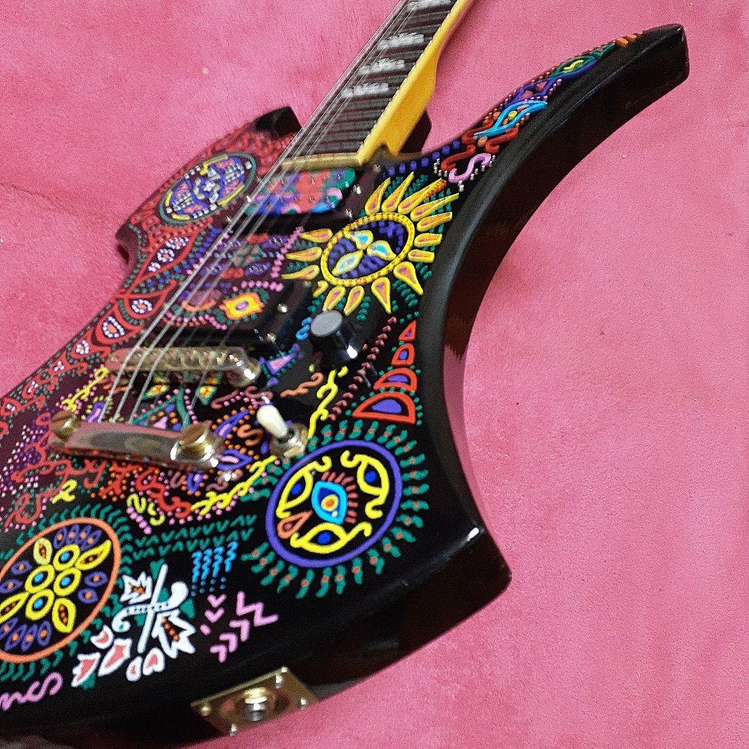 【良・美品】サイケペイント・hideモデル。モッキンバードエレキギター。