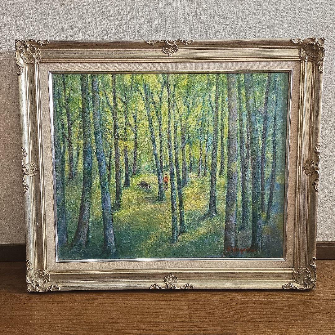 【noreenfatima1977】油彩画　F15 初夏の日ざしガラスなし