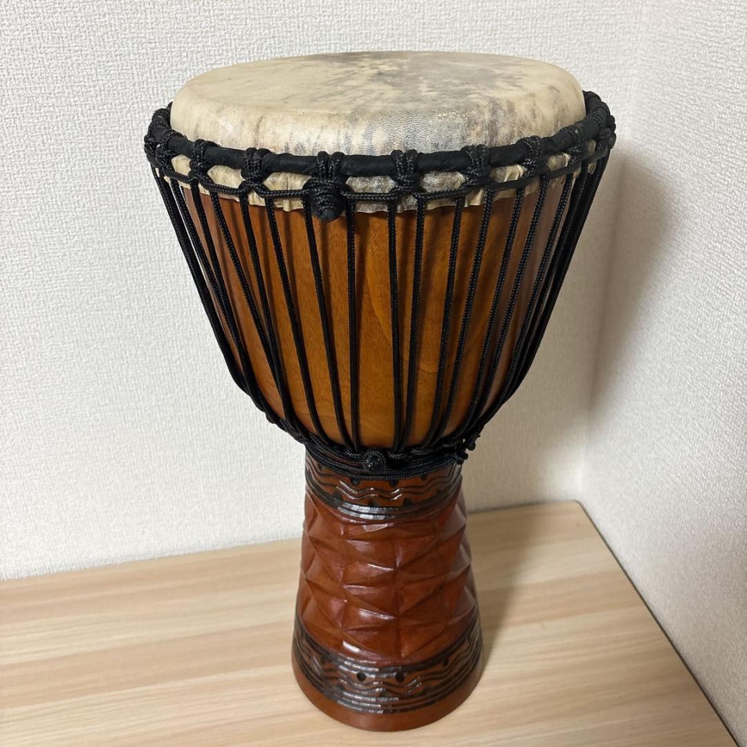 【美品】ジャンベ 50cm 民族楽器 アフリカ 太鼓 天然木・ヤギ皮
