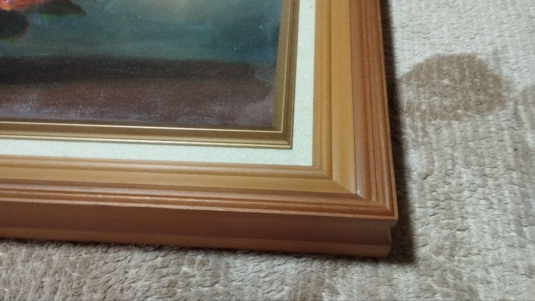 バラの花束 油絵 木製フレーム付き　高島屋