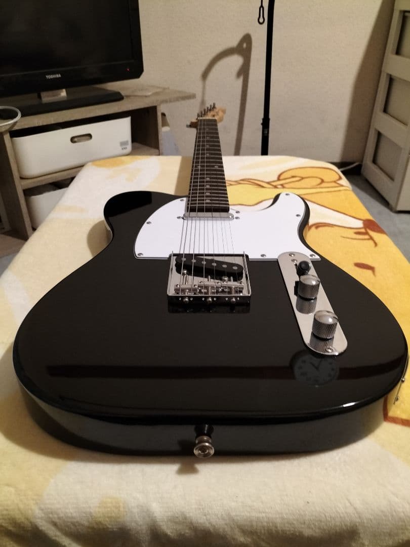 Bacchusバッカス テレキャスターBTE-1R/ブラック【トラ杢ネック】