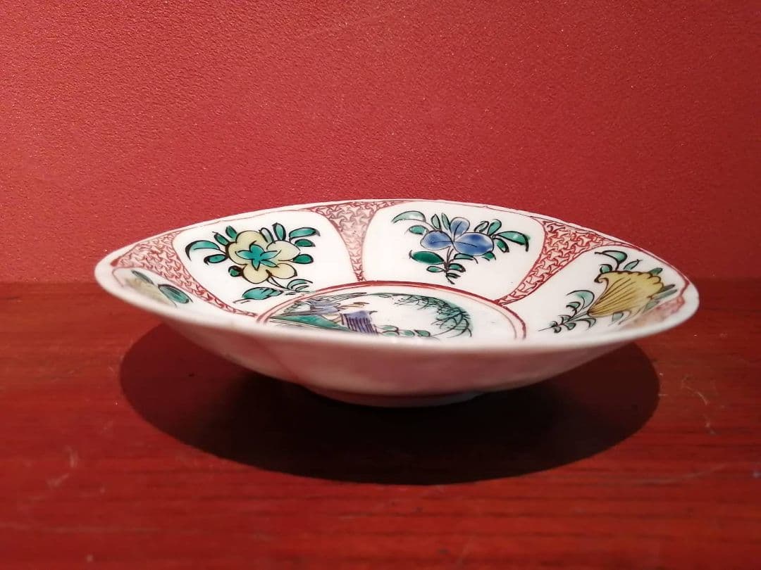 【最終価格】古九谷色絵苫屋図皿（江戸前期）