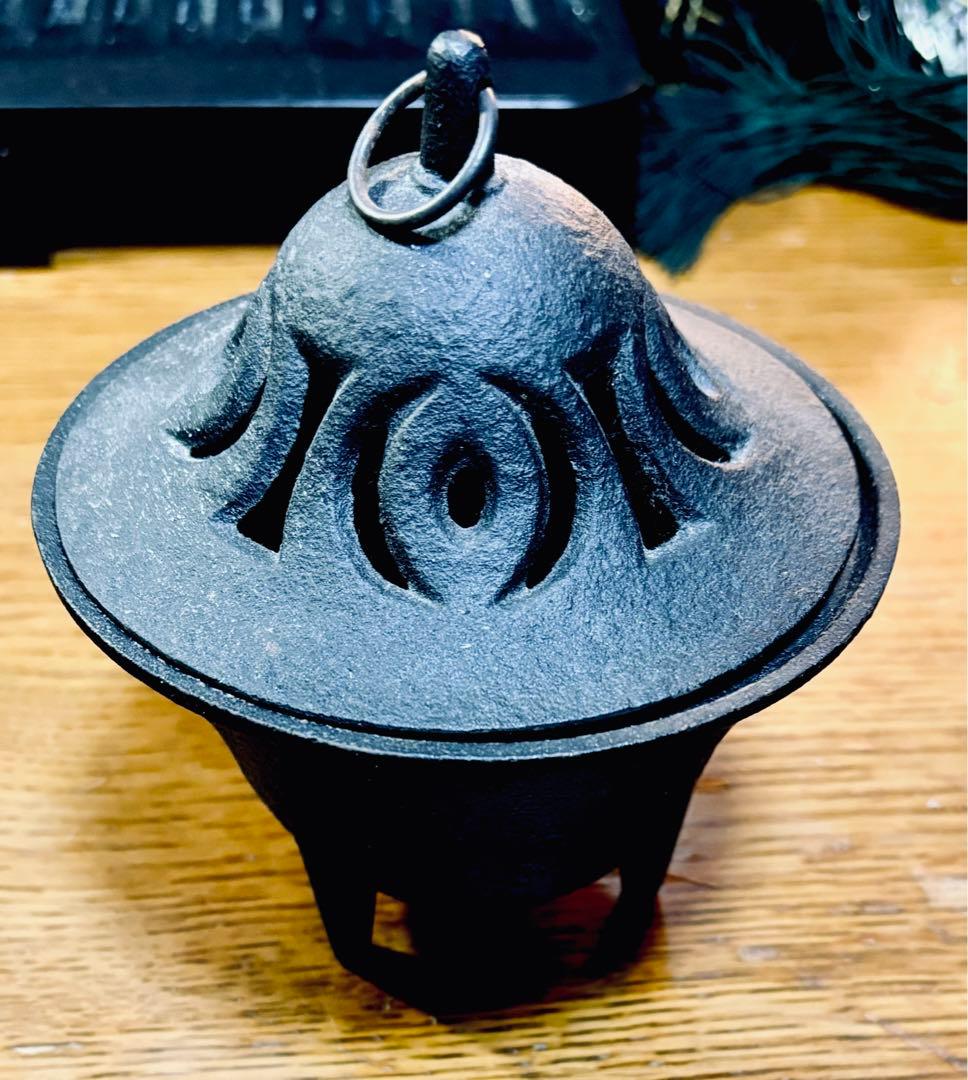 南部鋳鉄製 蓋付き器 香炉装飾的デザイン