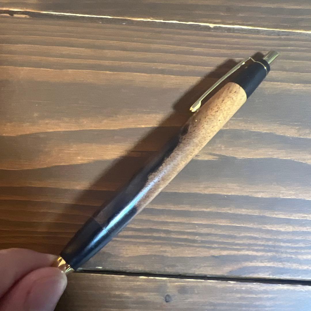 新品未使用 野原工芸 黒柿 ボールペン ゴールド