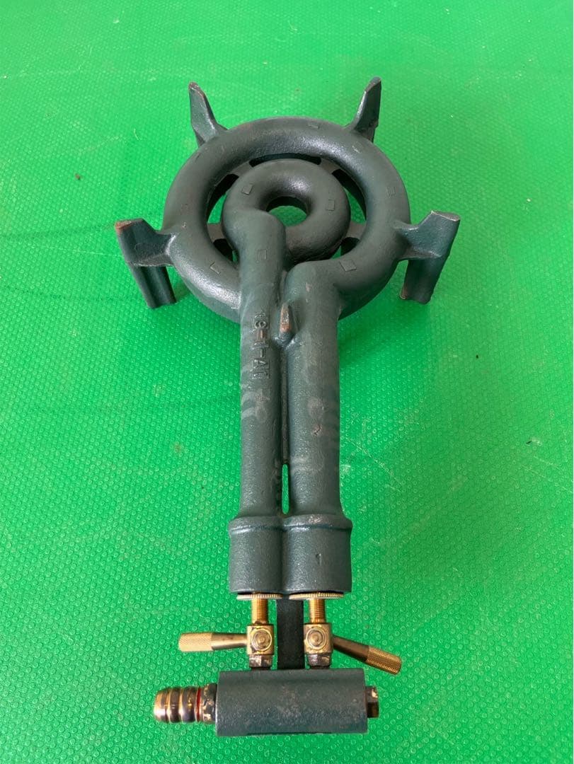 ☆工場整備品☆タチバナ製作所　鋳物コンロ　2連バーナー