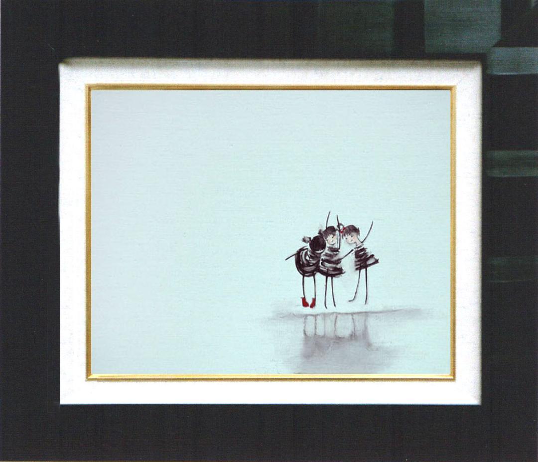 油絵 菅家令子 絵 絵画 インテリア F4-081514 可愛い子供たち 影遊び