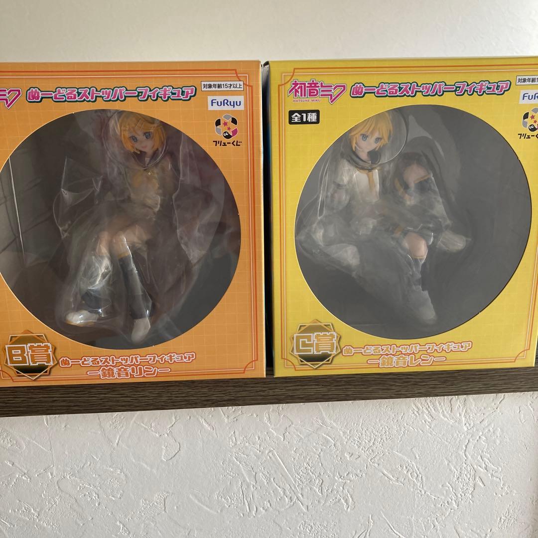 フリューくじ　初音ミク　ぬーどるストッパーフィギュア　鏡音リン・レンセット