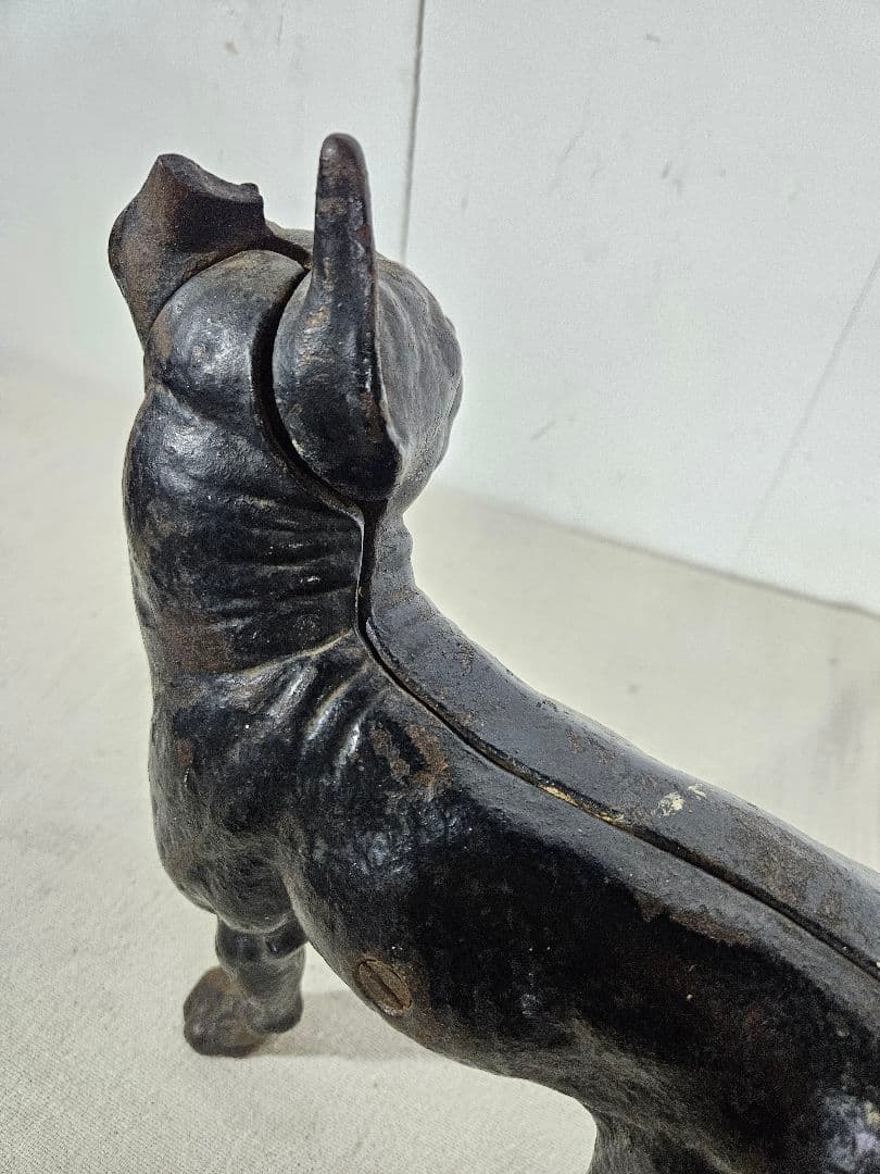 ANTIQUE ボストンテリア 犬の置物 鉄製 ドアストッパー オブジェ 鋳物