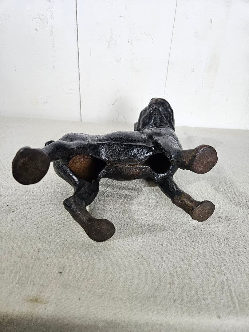 ANTIQUE ボストンテリア 犬の置物 鉄製 ドアストッパー オブジェ 鋳物