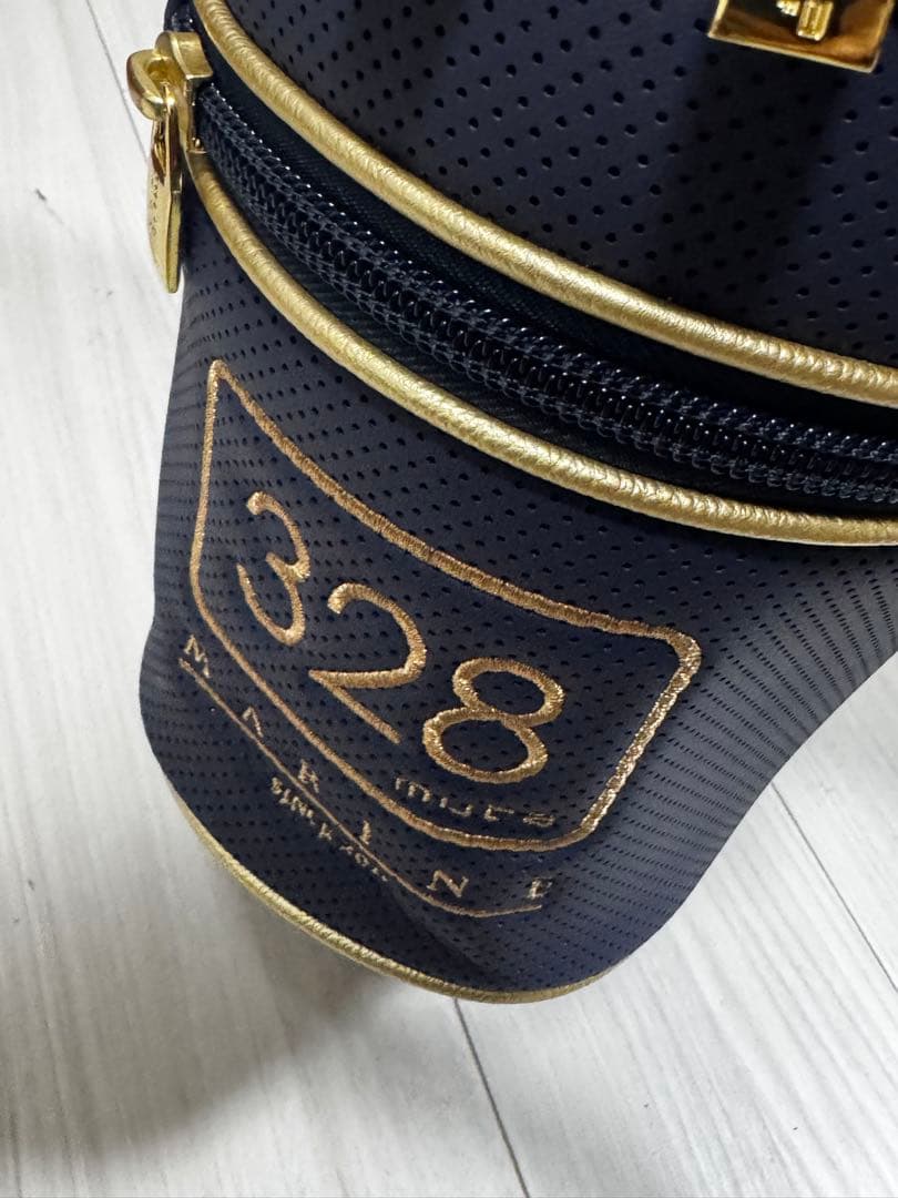 ムータマリン パンチングエシカルレザー スタンドキャディバッグとヘッドカバー