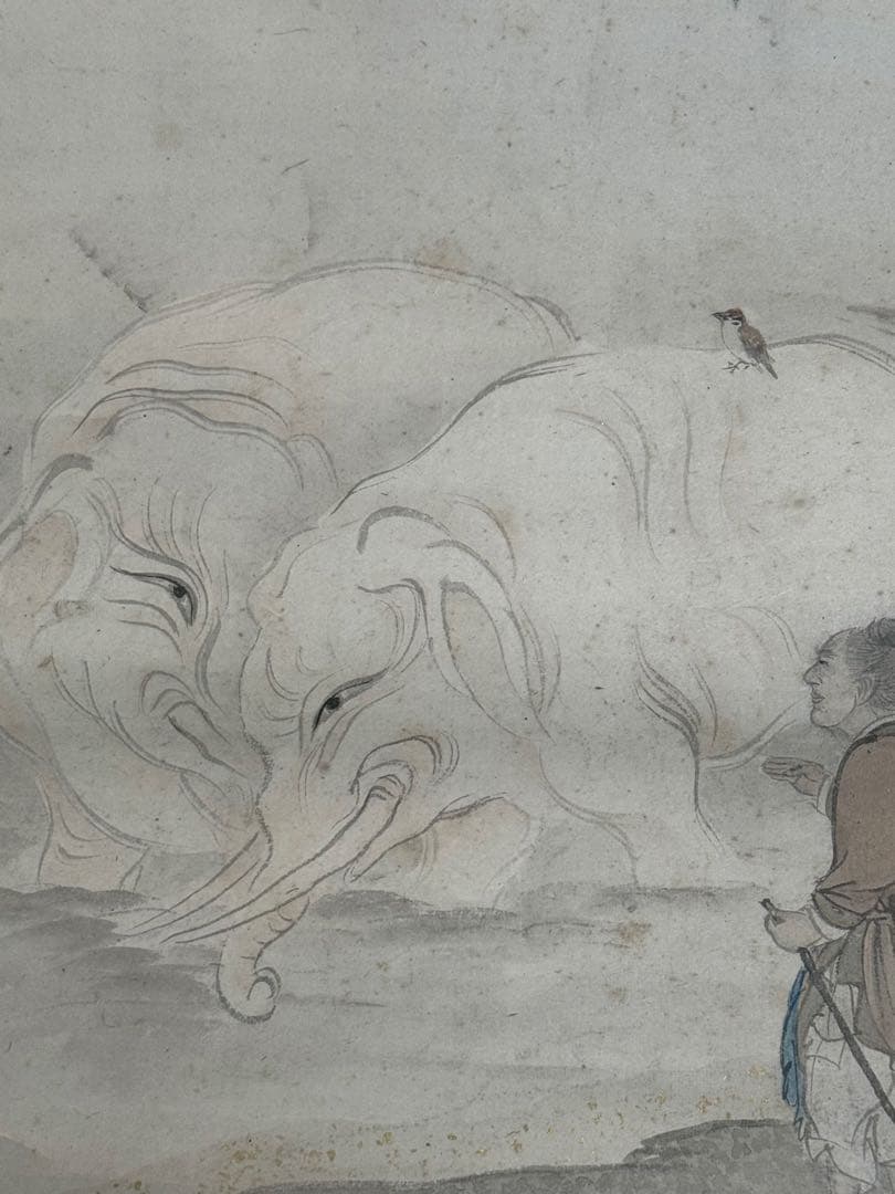 孝子ニ圖　紙本肉筆　小田海仙筆　掛軸　共箱　送料込み251031