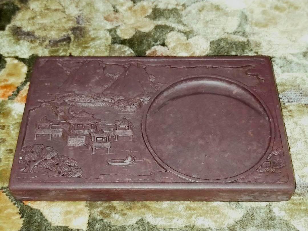 ♥硯　中国　端渓硯　１４５０ｇ　端渓　古玩　骨董品