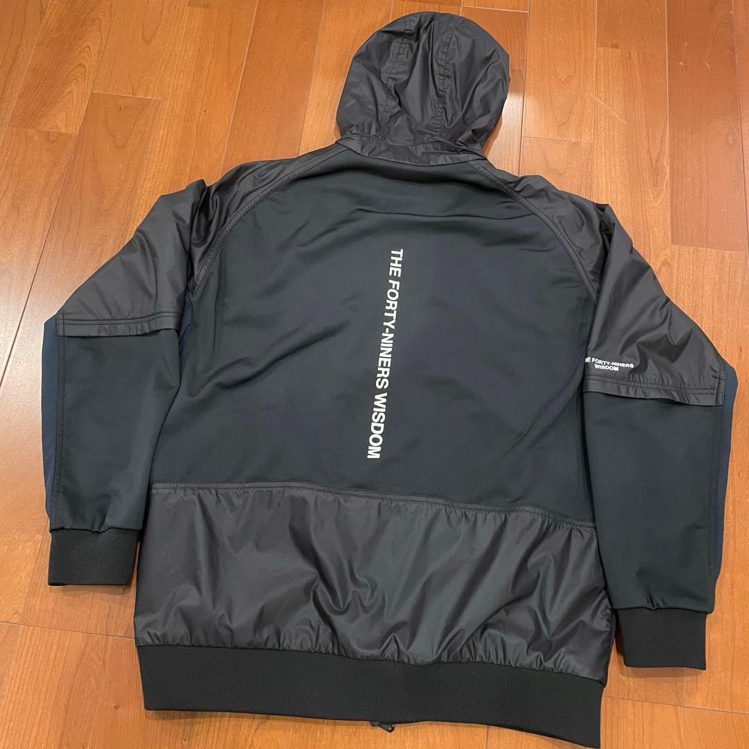 美品 TFW49 フードジャケット アウター XL 黒 ハイブリッド パーカー