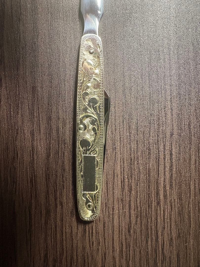 藤本保広工房 #21 純銀製ペーパーナイフ Fウィング刻印 桐箱付