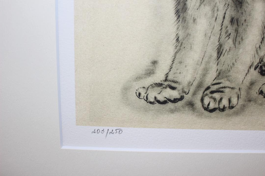 藤田嗣治 エスタンプリトグラフ 猫の本より「アラシエル」 203/250