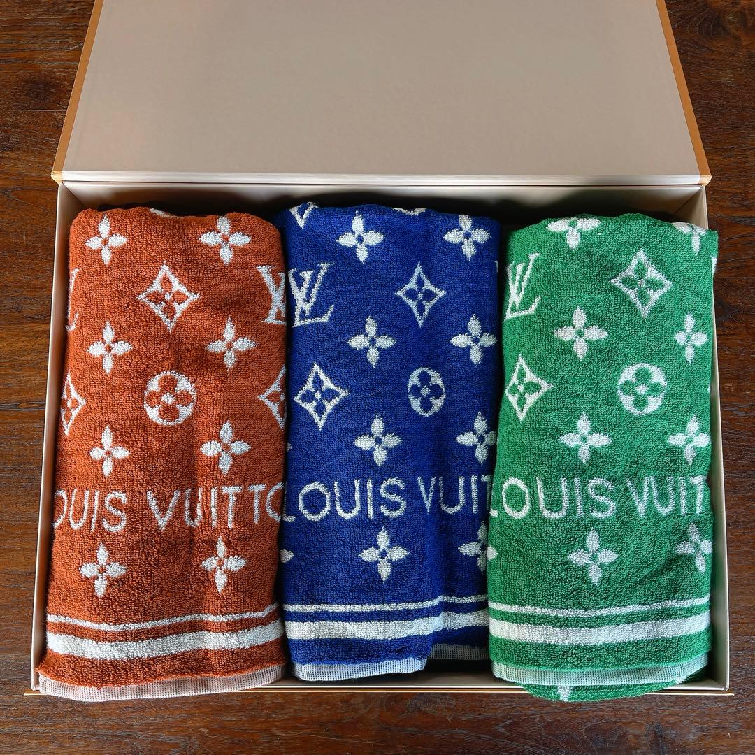 ルイヴィトン セルヴィエットセットLVマッチモノグラム タオル 茶