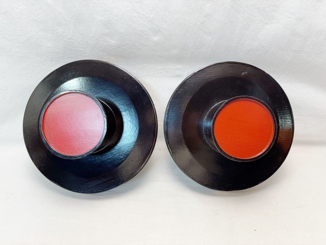 茶道具 今日庵好 柳菴 木製 渦蒔絵 獨楽 菓子器 高杯 2客組 おしゃれ