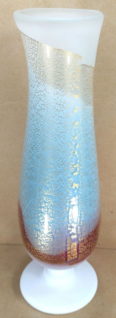 【本物保証】藤田喬平 手吹 ヴェニス三彩 共箱 毎日オークション出品現物 35㎝