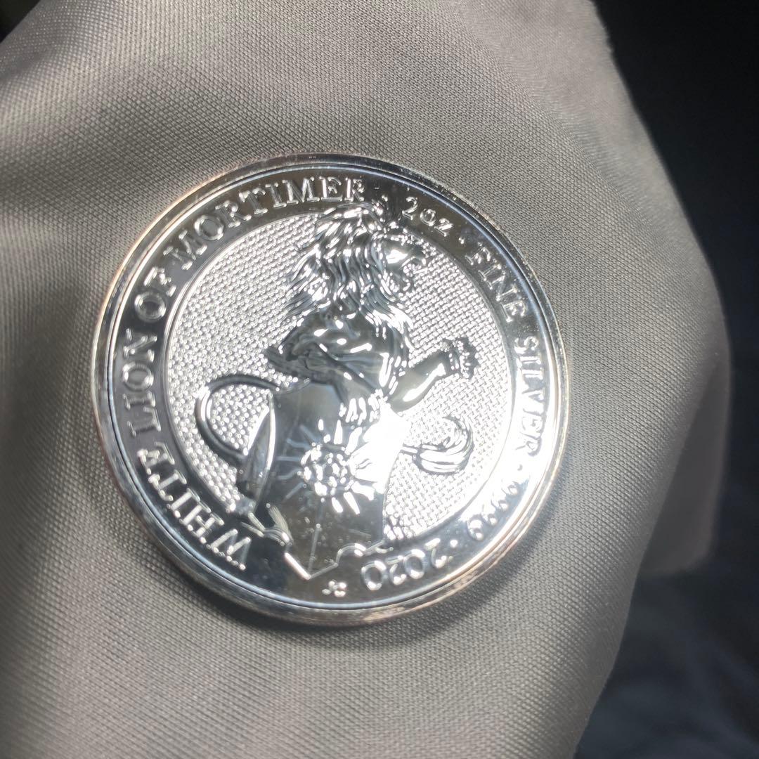 D1 純銀貨 2オンス クイーンズビースト 2020 ホワイトライオン