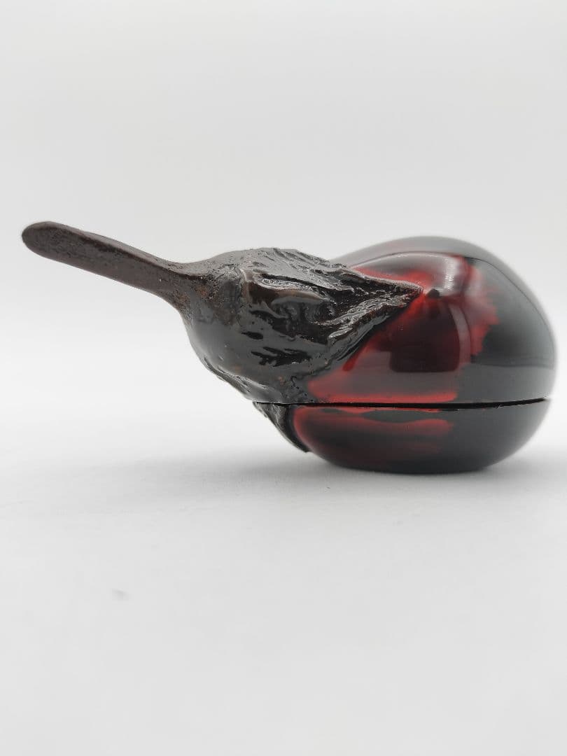 b40 【新品・未使用】香合 総乾漆造 茄子 中津昭史 木箱 茶道具