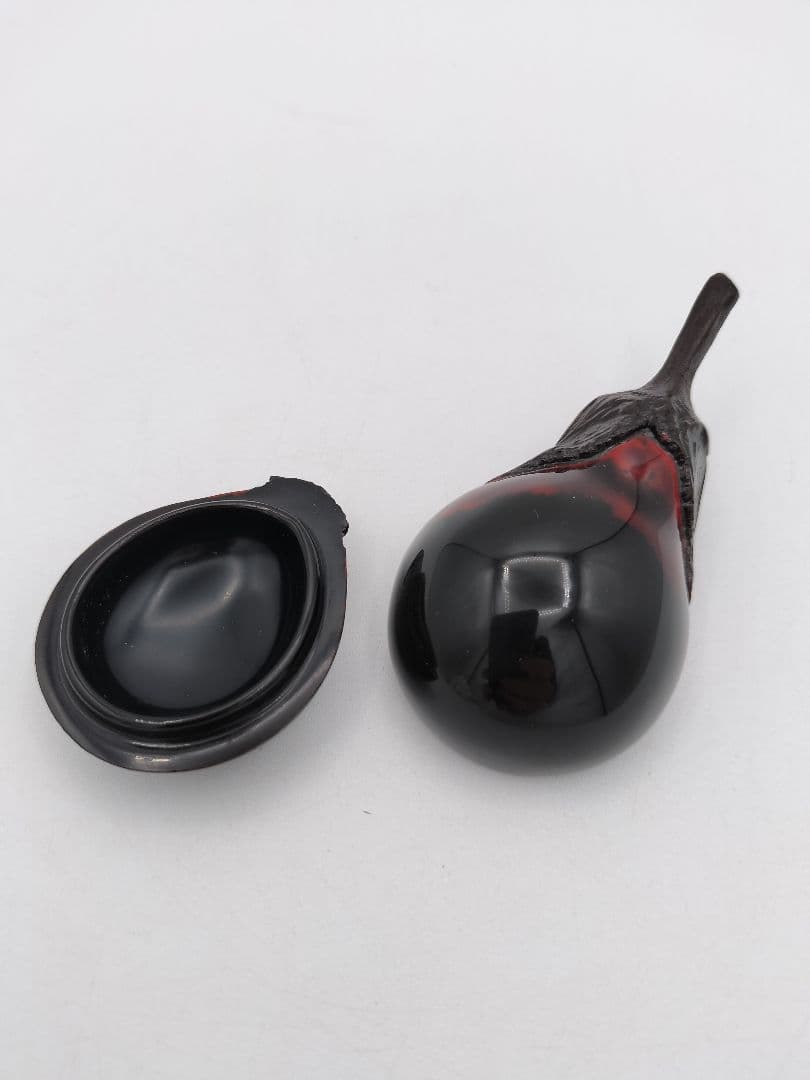 b40 【新品・未使用】香合 総乾漆造 茄子 中津昭史 木箱 茶道具