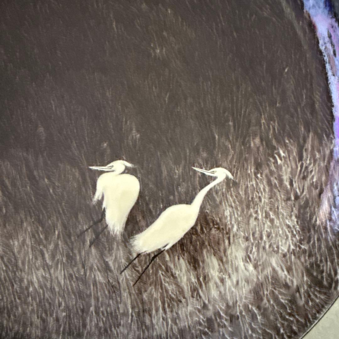 現川焼　白鷺デザイン 皿