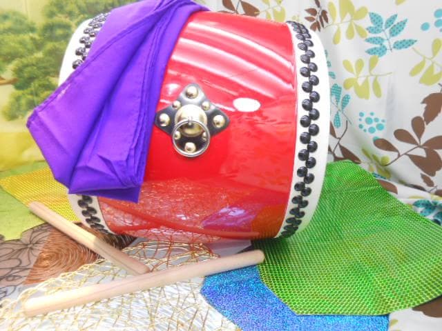 R(送料無料)33.980円　エイサー大太鼓36cm撥二本付きとサージ/モス布