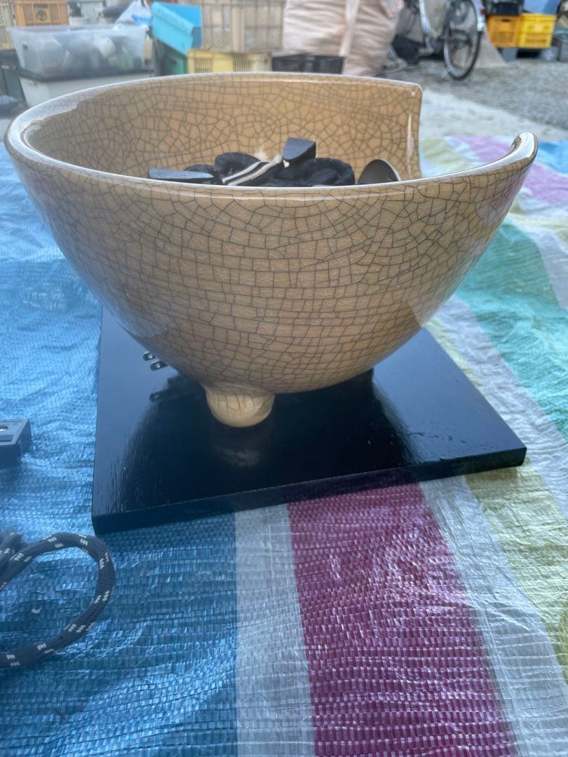 ￼茶道具 野々田式 風炉型電熱器 ヒーター さつま琵琶色A元箱