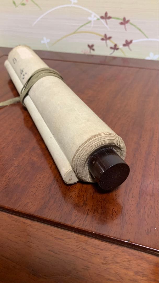 ③③アンティーク　水墨画　掛け軸　月　吾山在銘　捺印有り　月&雁