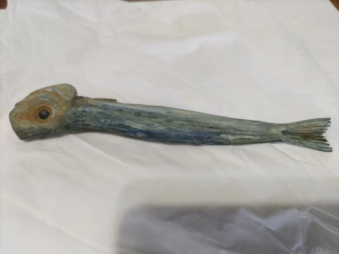 富永朝堂 木彫　干魚　見事な目刺鰯です！