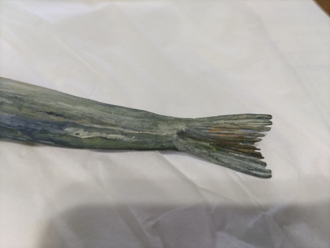 富永朝堂 木彫　干魚　見事な目刺鰯です！