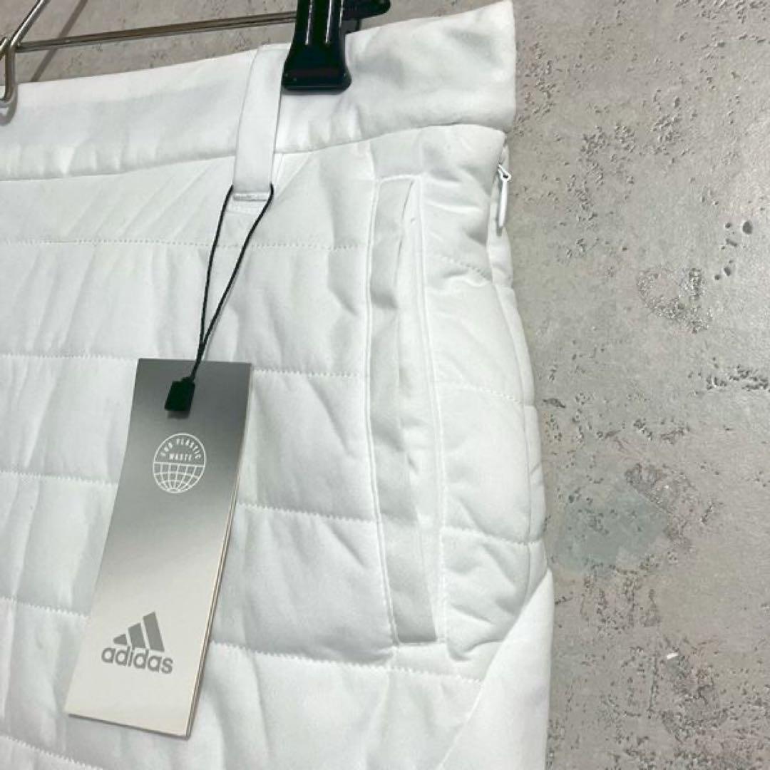 新品 レディースL adidasゴルフ保温 キルティング中綿ジャケット&スカート