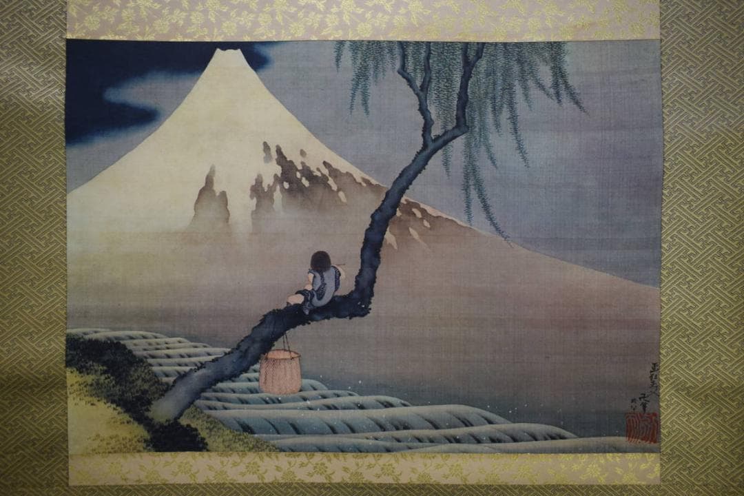 複製/葛飾北斎/富獄図/工芸/布袋屋掛軸HJ-525