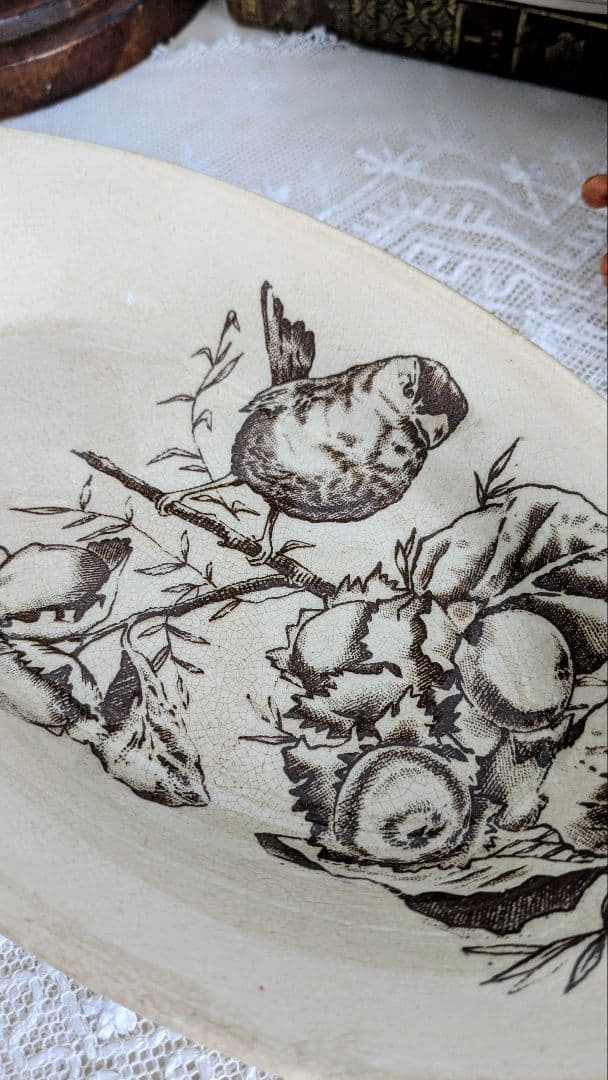 ショワジールロワ 鳥と木の実のラヴィエ フランス アンティーク