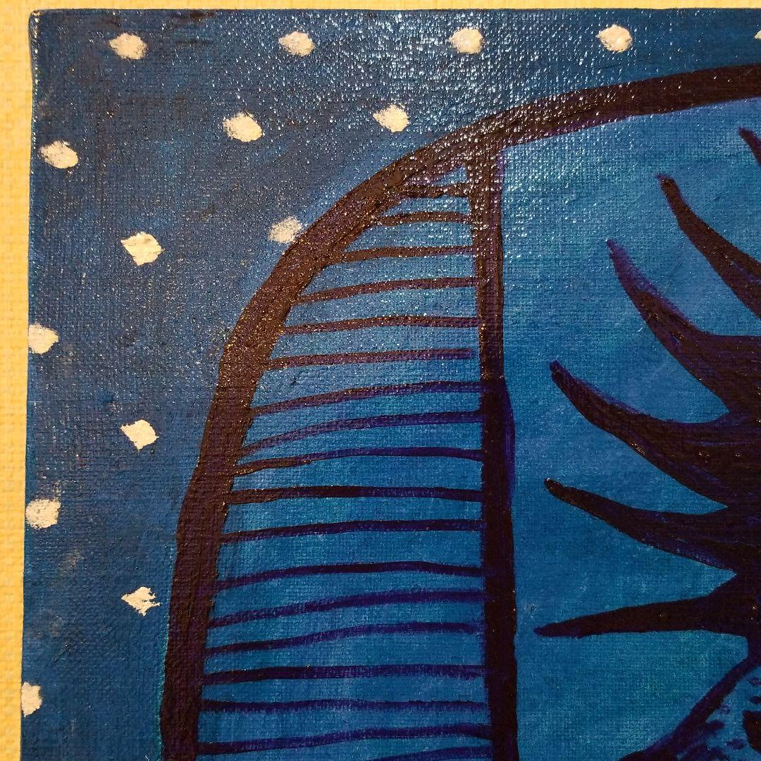 油絵　専用　さっそうと車に乗り込む鳥