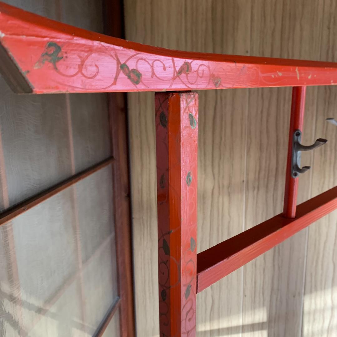 木製 衣紋掛け ハンガーラック 折り畳み式 古道具 古民家