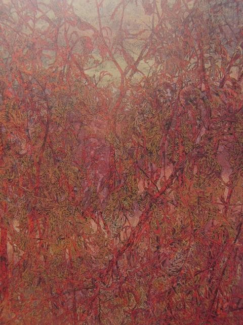 角田信四郎、【秋草】、希少な額装用画集より、状態良好、新品額装付