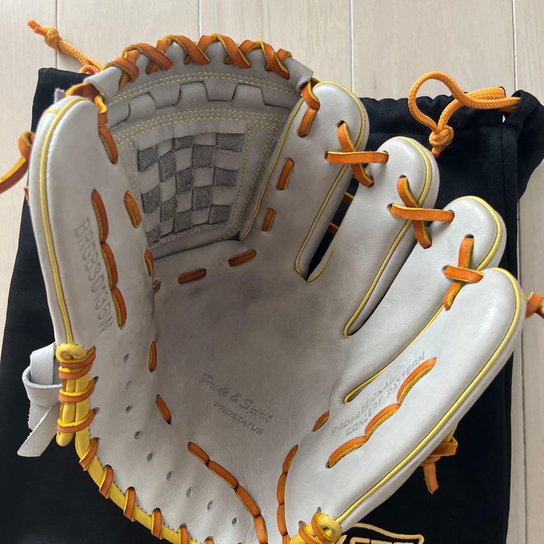 ZETT PROSTATUS 軟式グローブ 源田モデルグレー/オレンジ