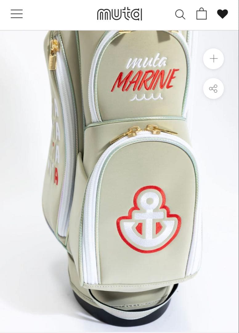 ムータマリン ベージュ ゴルフバッグ スタンド付き