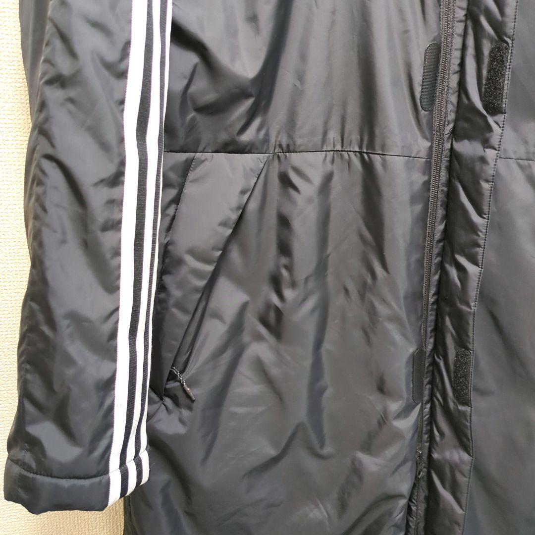 adidas アディダス ベンチコート ロングコート 黒 L