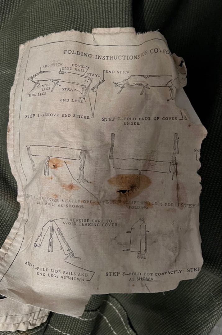 ヴィンテージ USミリタリーフォールディングコット 払い下げ品 折りたたみベッド
