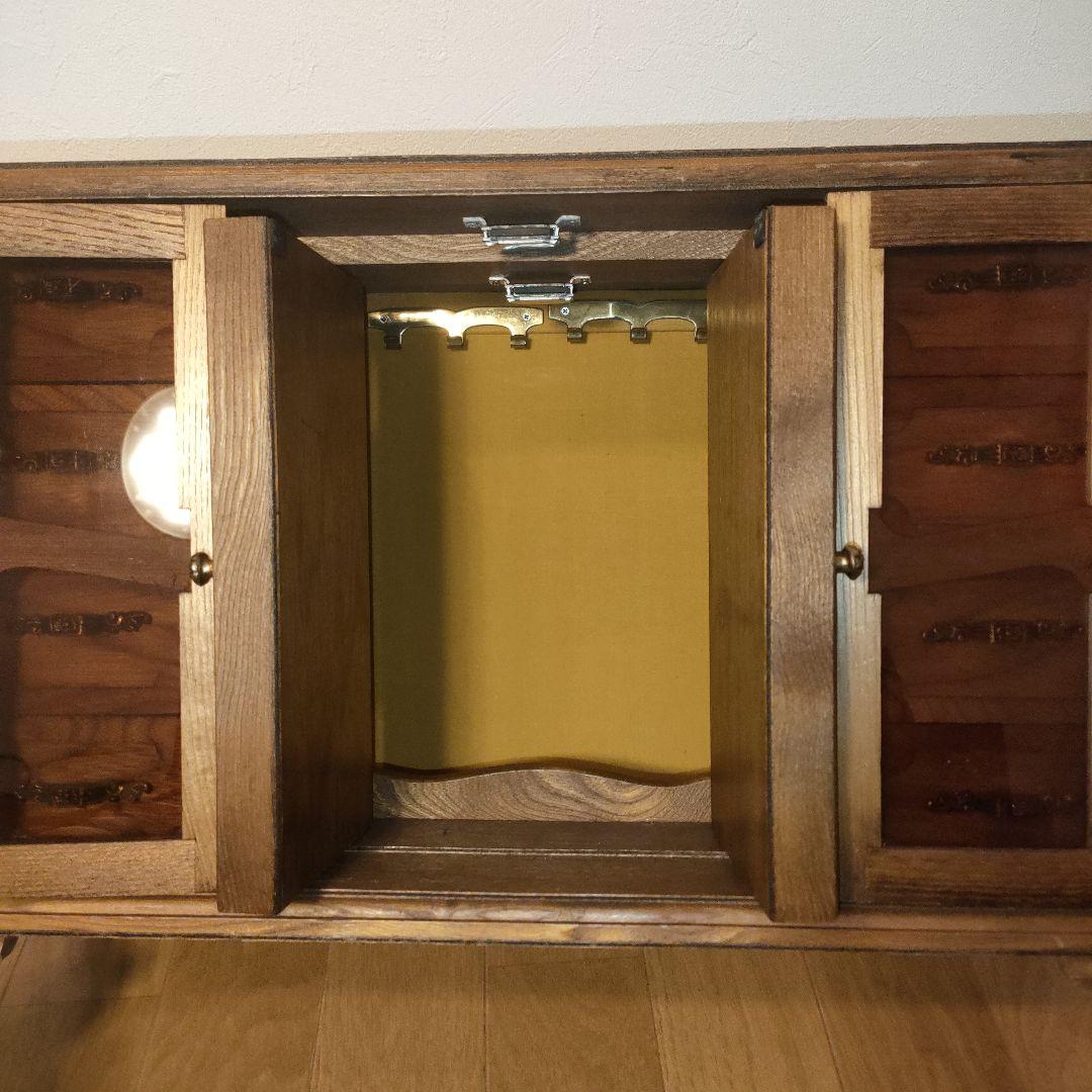 アンティーク 木製 オルゴールジュエリーBOX 収納キャビネット ガラス扉付