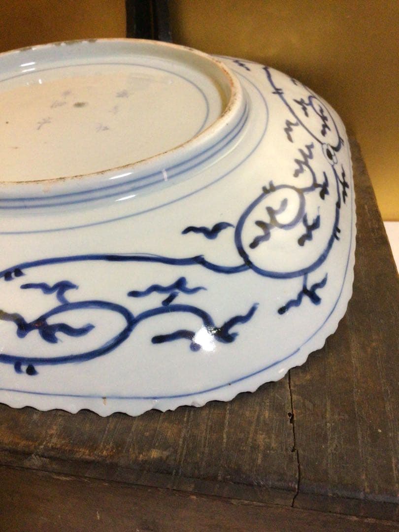 古伊万里 四角皿 幅約28.3センチ 木箱付き