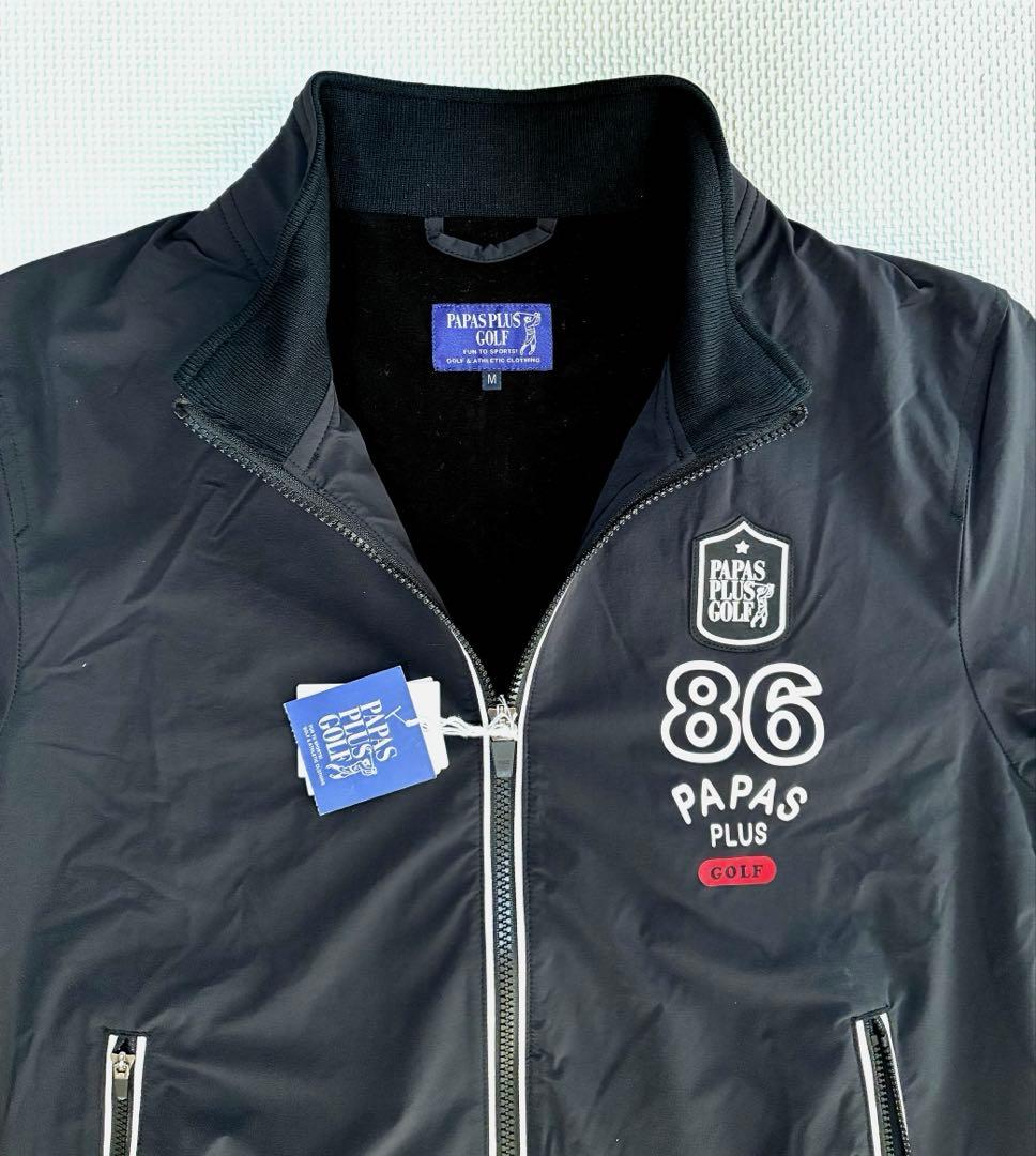 PAPAS PLUS GOLF 防寒・防風裏フリースフルジップブルゾン／Mサイズ
