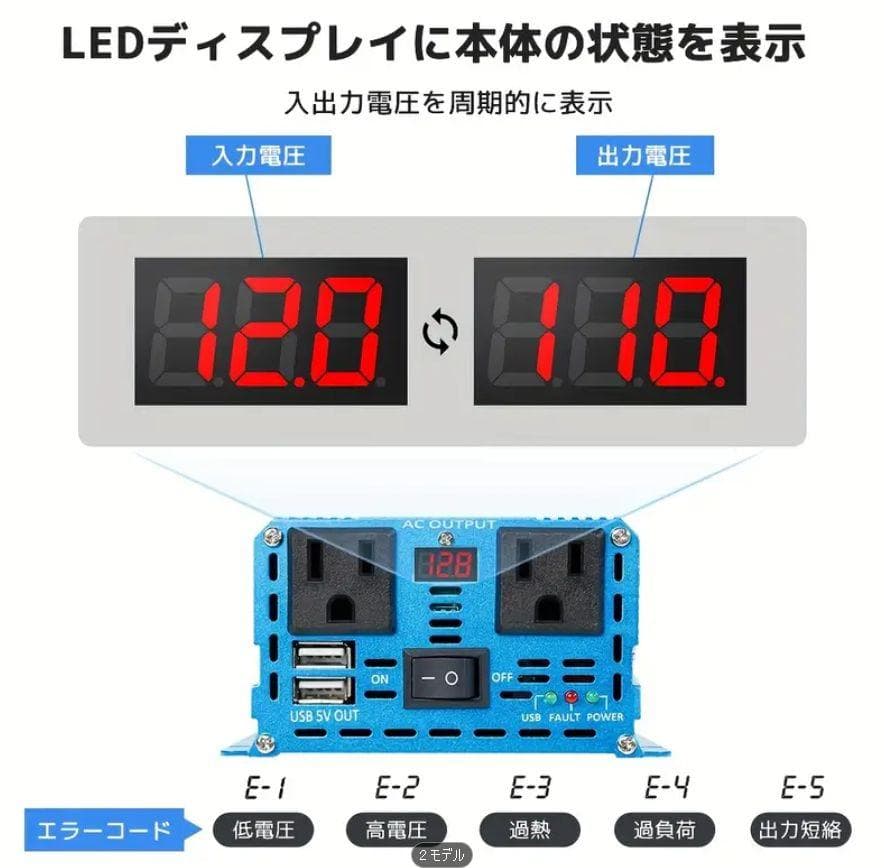 信頼のブランド LVYUAN 1000W 正弦波　純正弦波　インバーター 12V