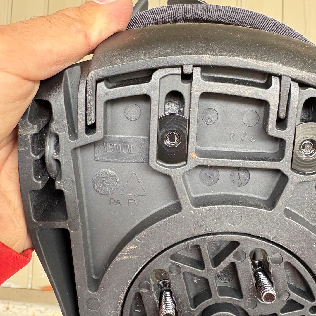 CSB スノーボード ビンディング サイズM ブラック×ピンク ディスク付 中古