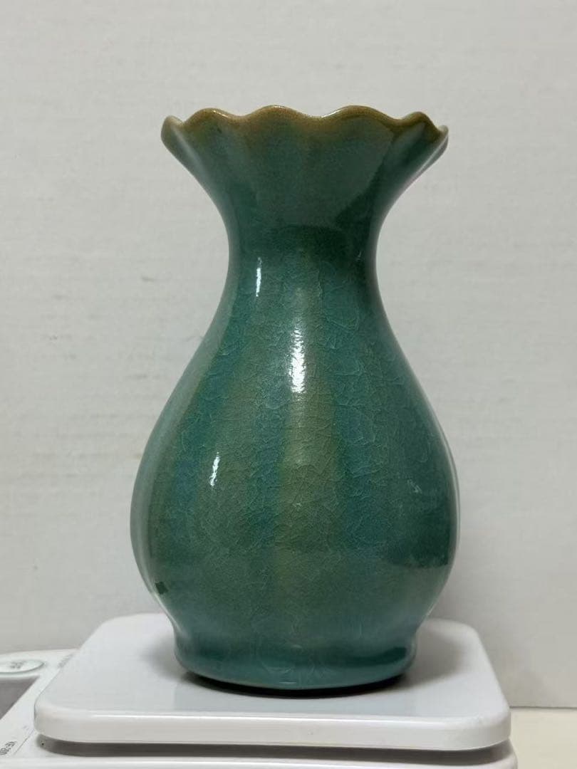 中国古美術中国古陶磁器宋時代汝窯花口瓶古 玩民国期頃茶道具 花入 唐物希少